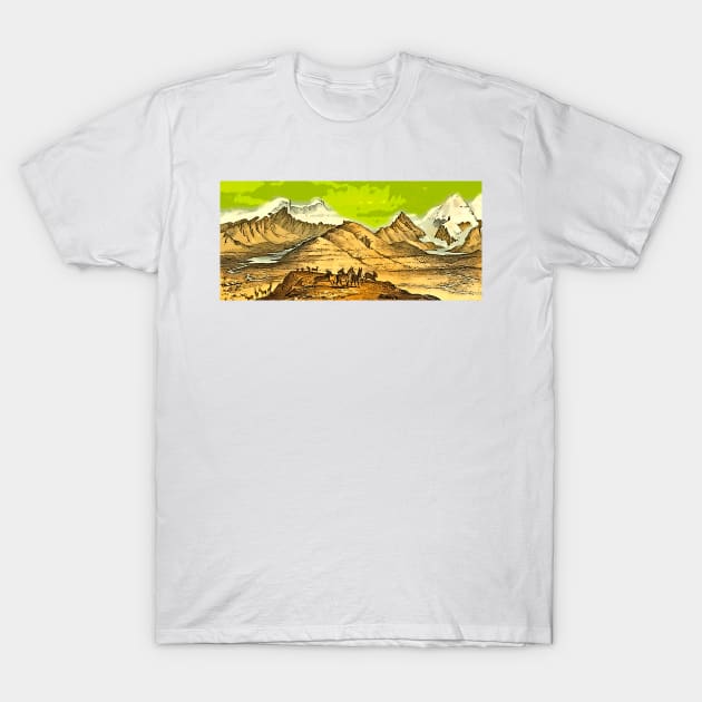antelopes under a green sky T-Shirt by Marccelus